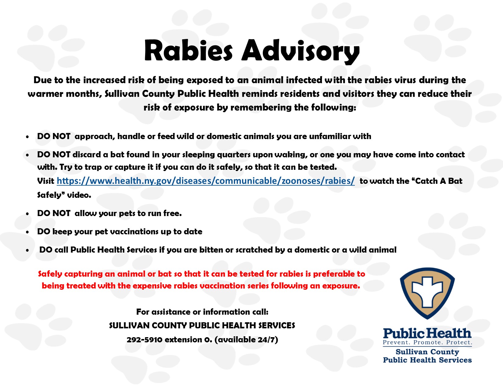 Rabies Advisory and Prevention