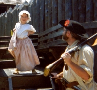 People portraying settlers in Fort Delaware